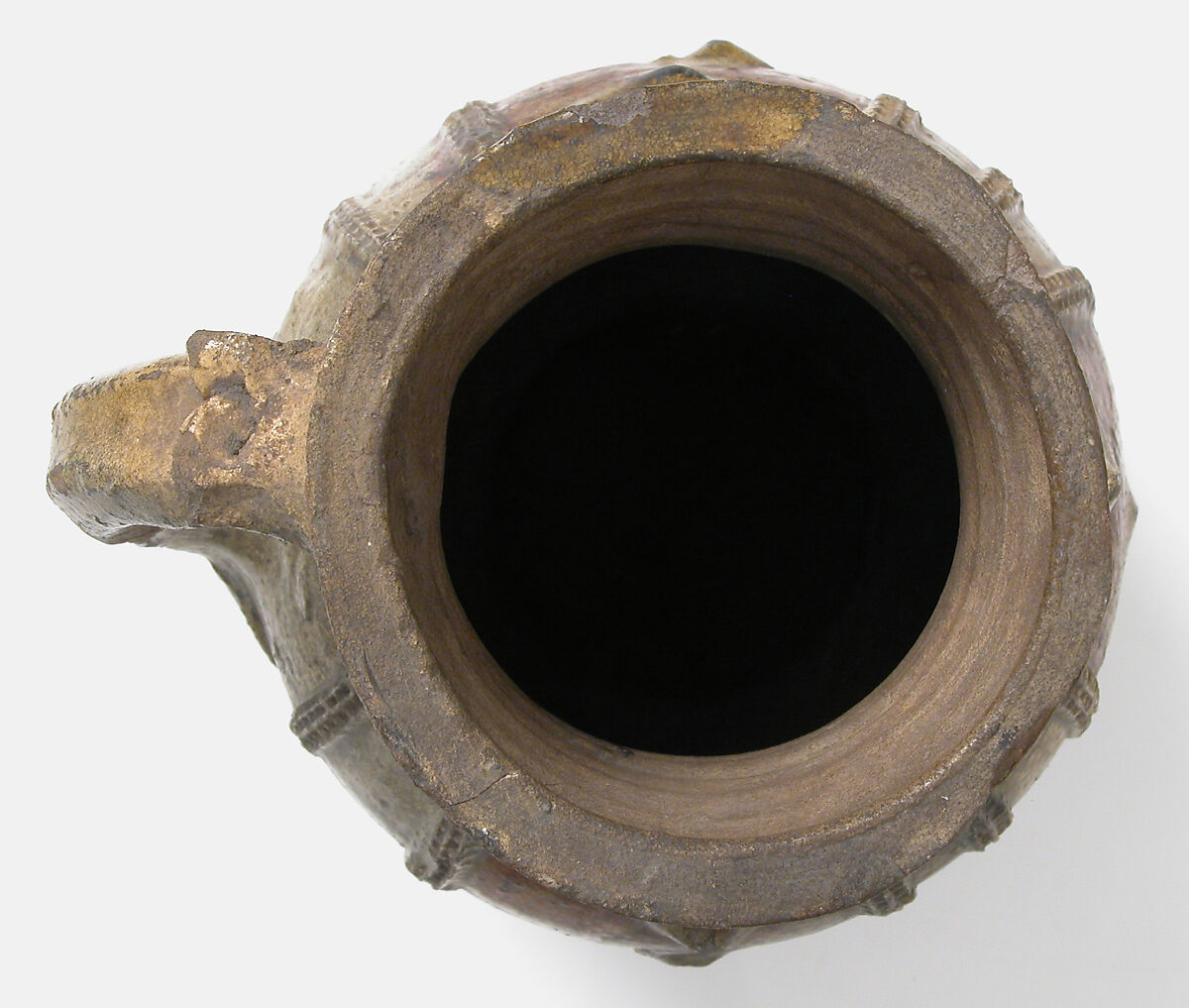 Jug, Partially glazed earthenware, French