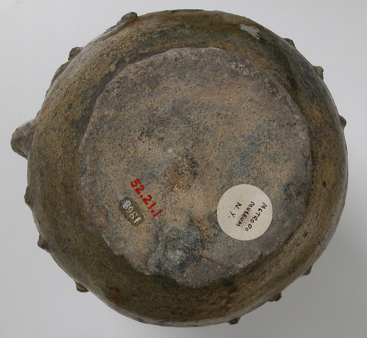 Jug, Partially glazed earthenware, French