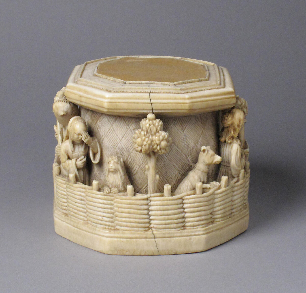Base for a Statuette, Elephant ivory, North French or South Netherlandish