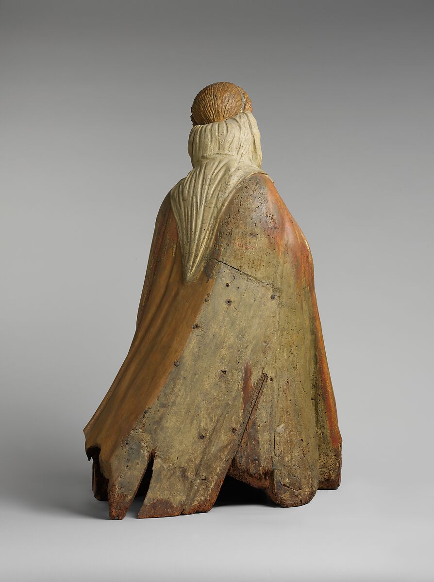 Kneeling Virgin, Attributed to Paolo Aquilano   (Italian, Abruzzo, active ca. 1475–1503) (Sculptor of the Berlin Enthroned Virgin?), Willow with paint and gilding, Italian