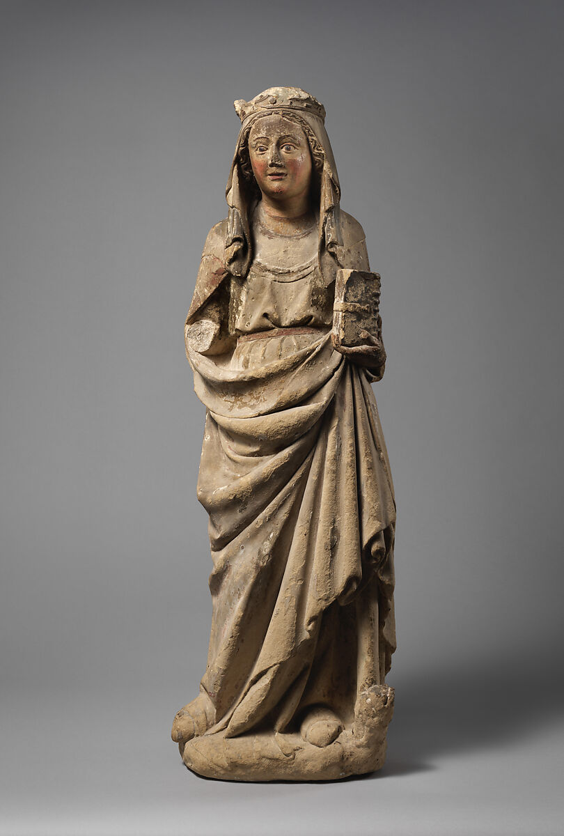 Saint Margaret of Antioch, Limestone, paint, gilt, Spanish 