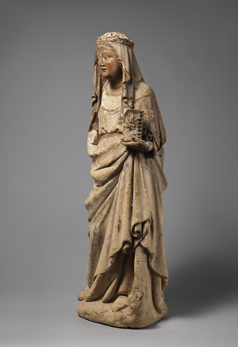 Saint Margaret of Antioch, Limestone, paint, gilt, Spanish