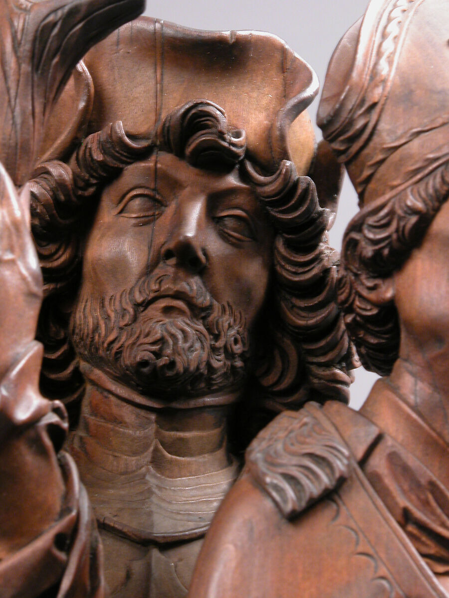 Saints Christopher, Eustace, and Erasmus (Three Helper Saints), Tilman Riemenschneider (German, 1460–1531), Limewood, German