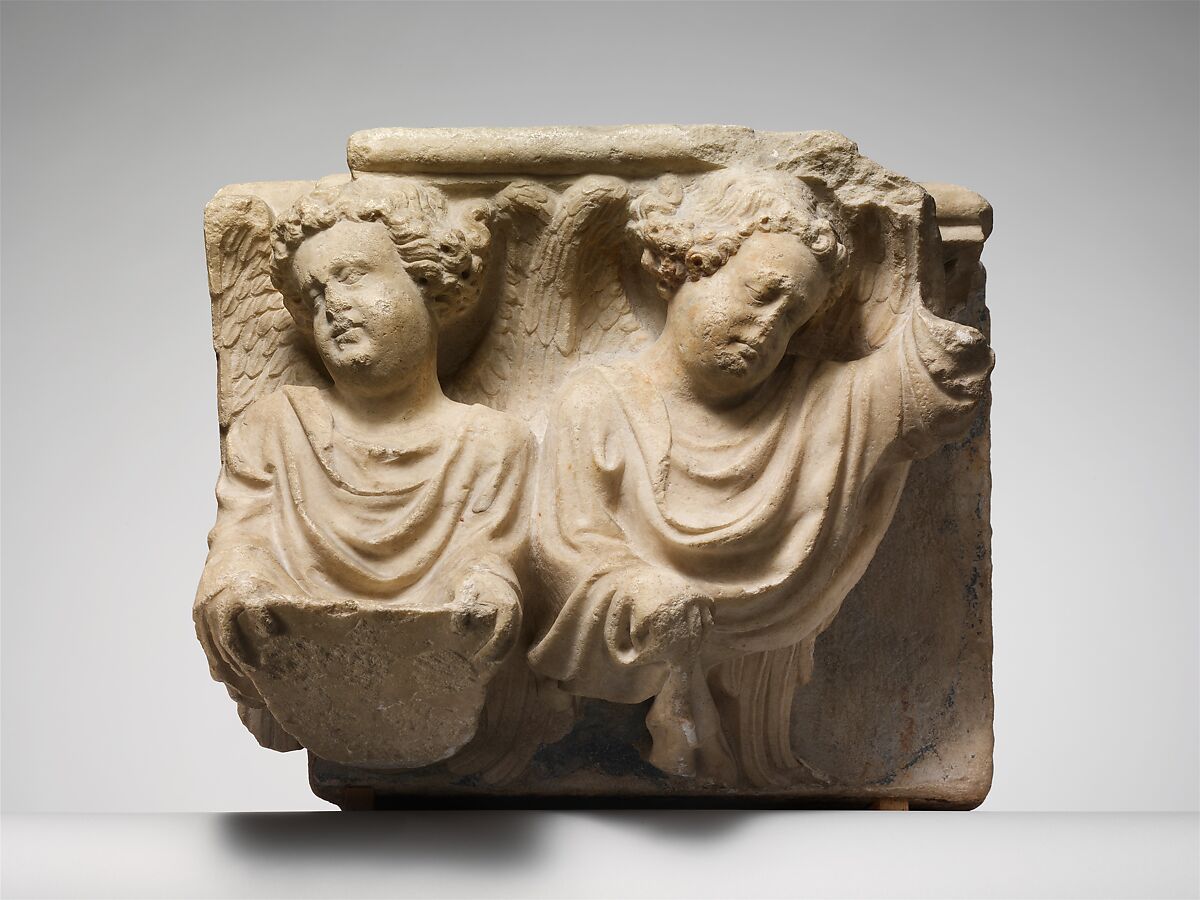 Corbel with Busts of Angels, Marble (Candoglia marble), Italian 