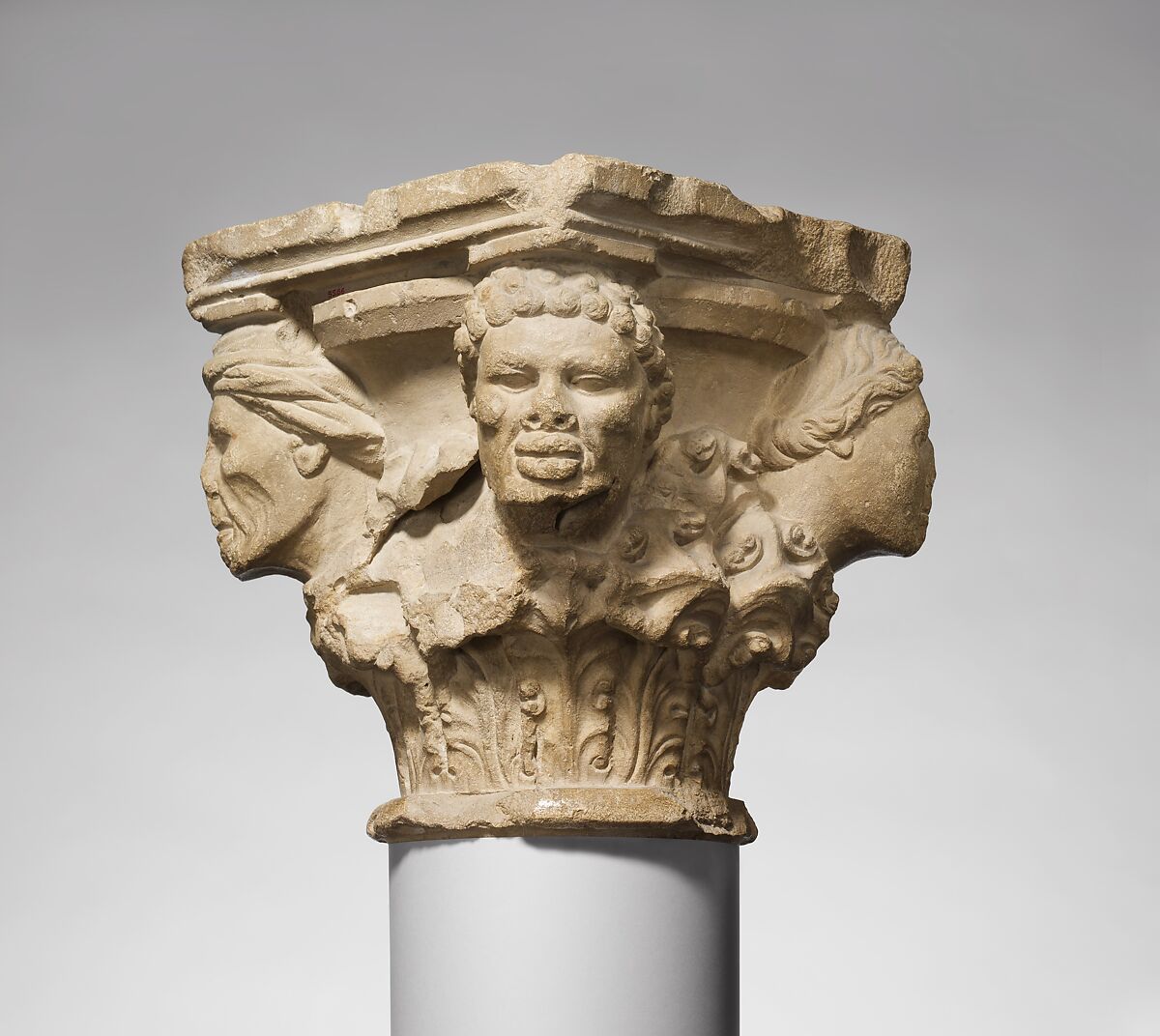 Capital with Four Heads, Limestone, Italian 