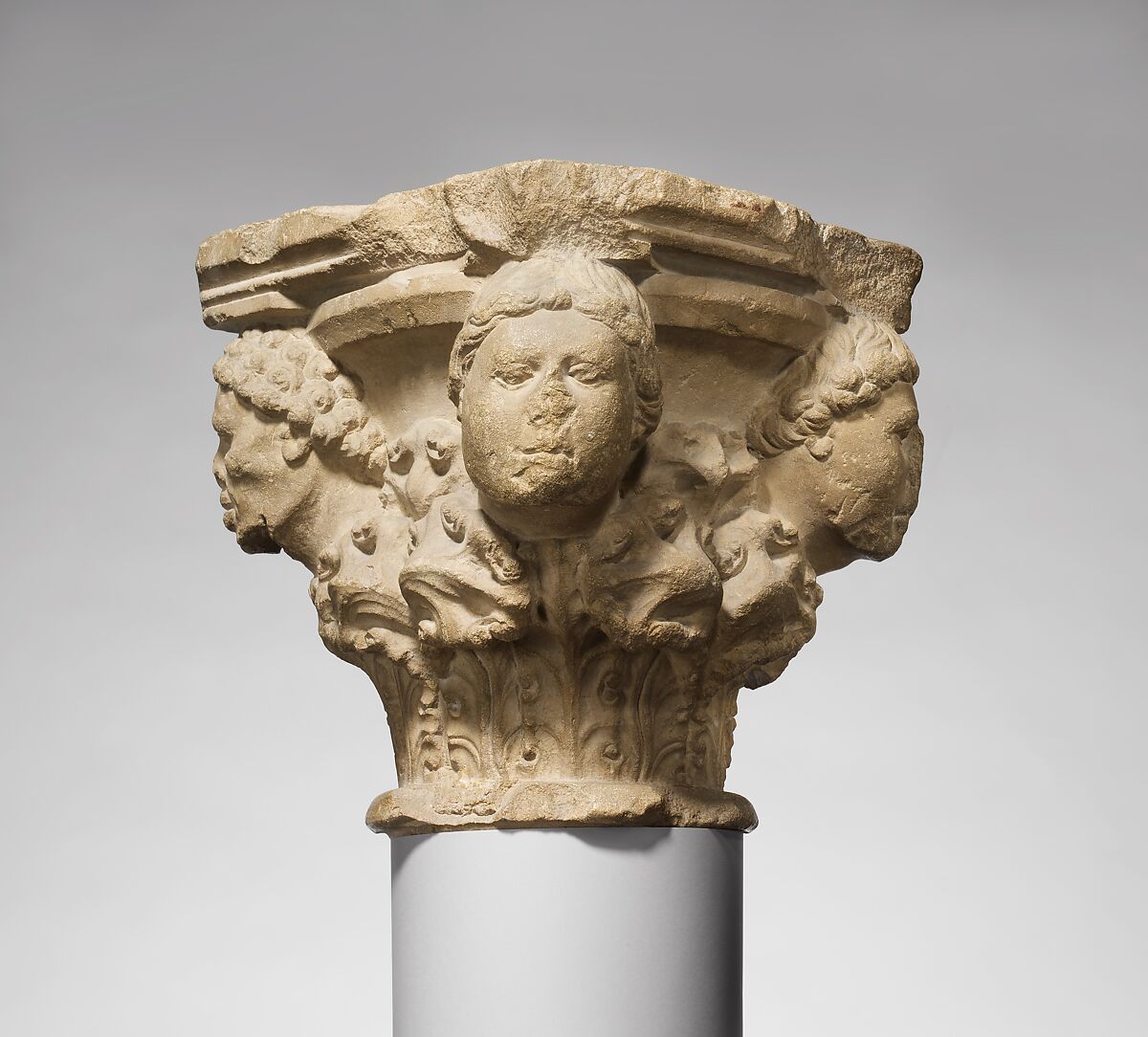 Capital with Four Heads, Limestone, Italian