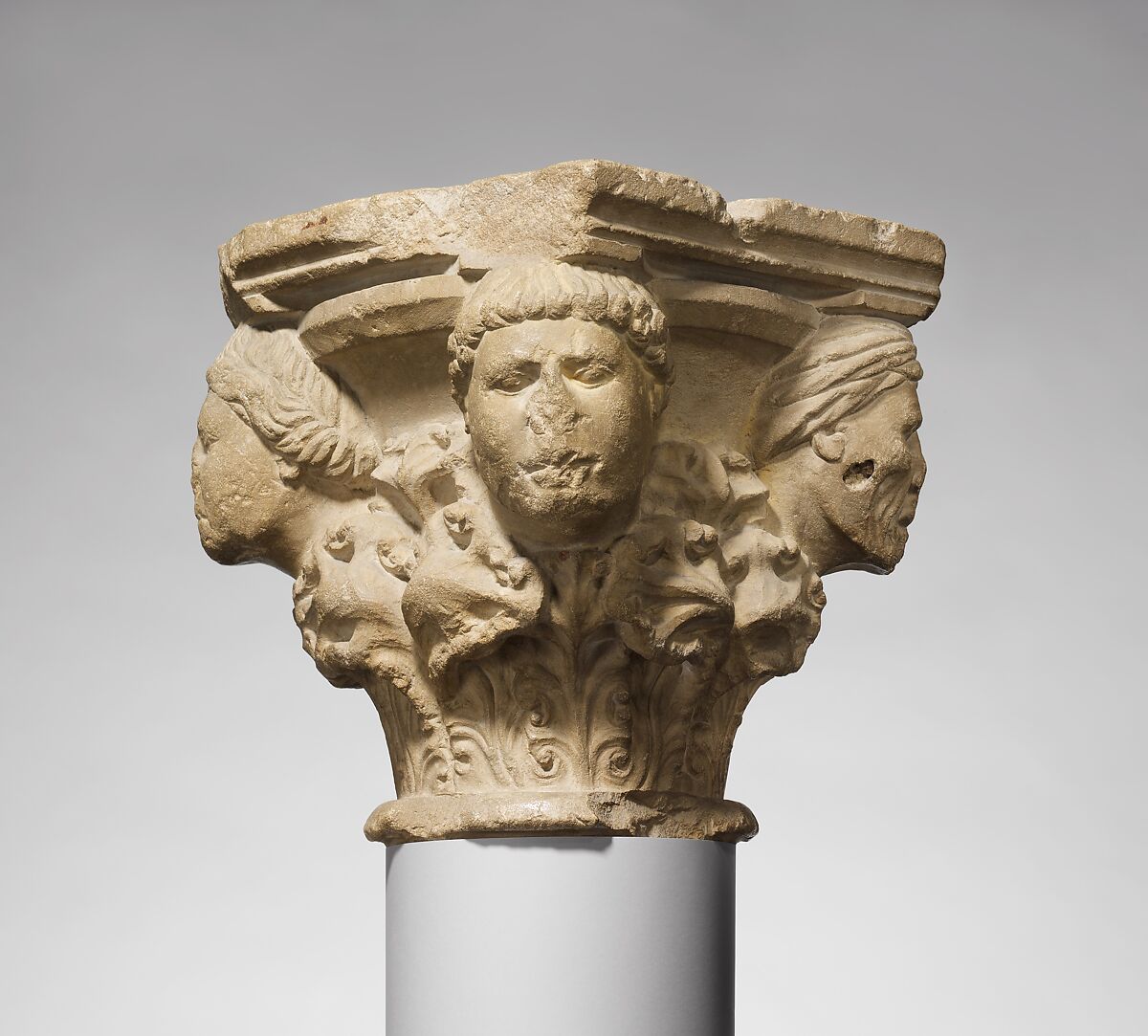 Capital with Four Heads, Limestone, Italian