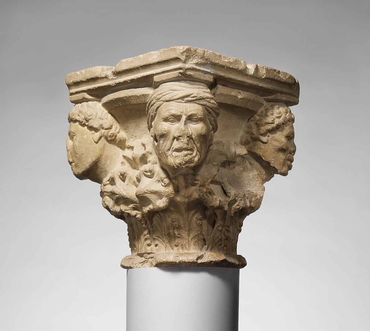 Capital with Four Heads, Limestone, Italian