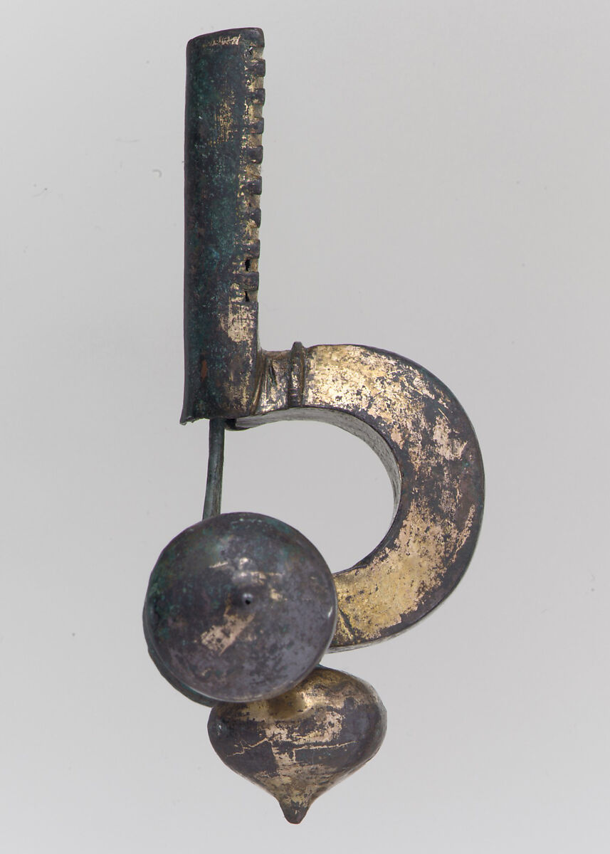 Crossbow Brooch, Gilt copper alloy with niello inlay, Late Roman or Byzantine