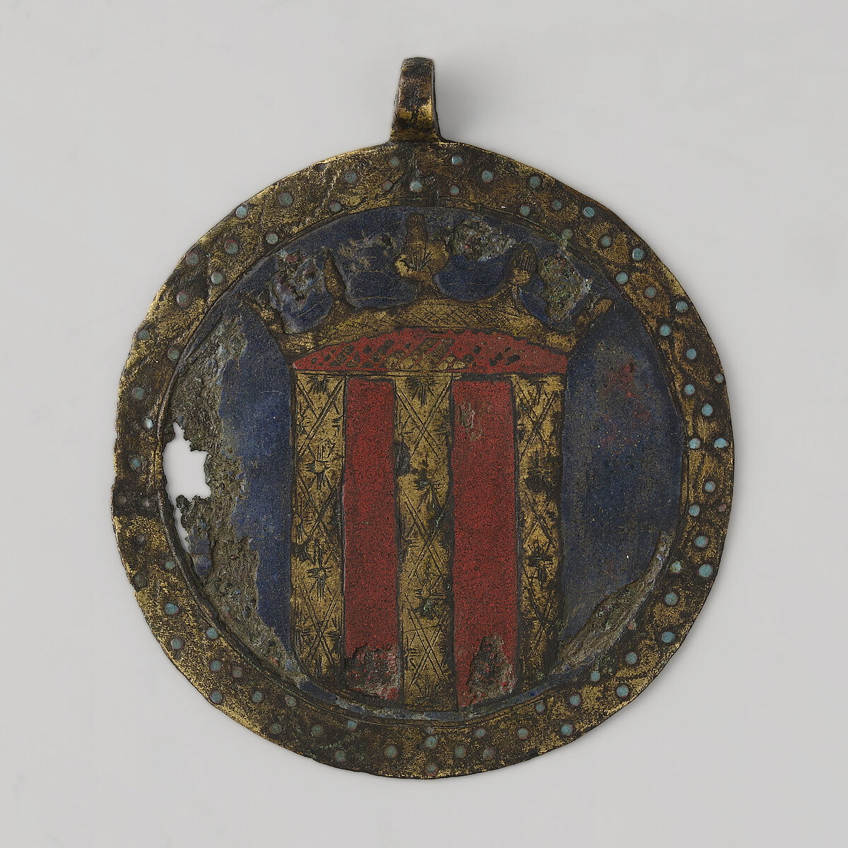Horse Trapping, Gilded copper alloy, with enamels, Catalan 