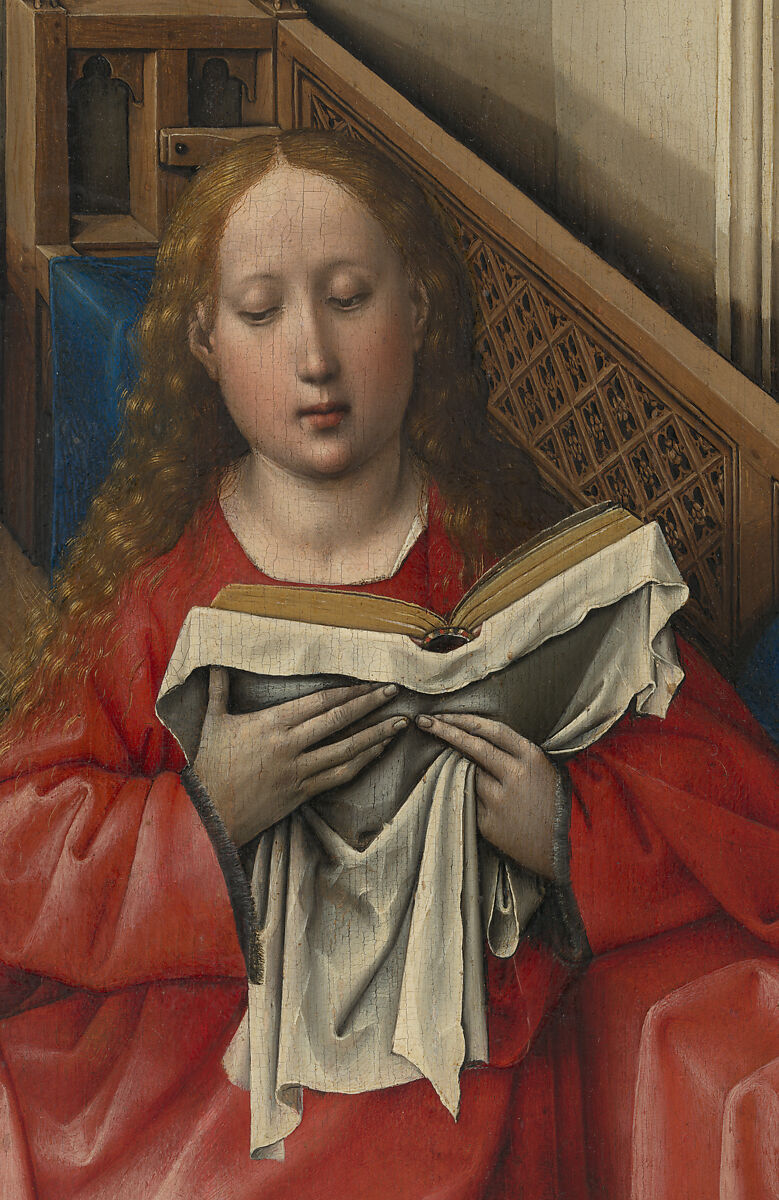 Annunciation Triptych (Merode Altarpiece), Workshop of Robert Campin (Netherlandish, ca. 1375–1444 Tournai), Oil on oak, Netherlandish