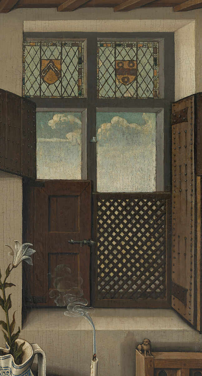Annunciation Triptych (Merode Altarpiece), Workshop of Robert Campin (Netherlandish, ca. 1375–1444 Tournai), Oil on oak, Netherlandish