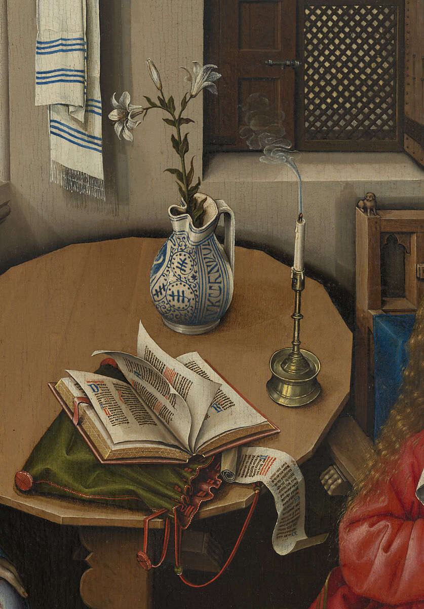 Annunciation Triptych (Merode Altarpiece), Workshop of Robert Campin (Netherlandish, ca. 1375–1444 Tournai), Oil on oak, Netherlandish