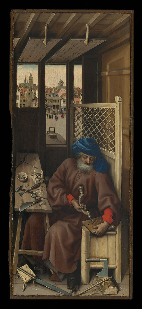 Annunciation Triptych (Merode Altarpiece), Workshop of Robert Campin (Netherlandish, ca. 1375–1444 Tournai), Oil on oak, Netherlandish