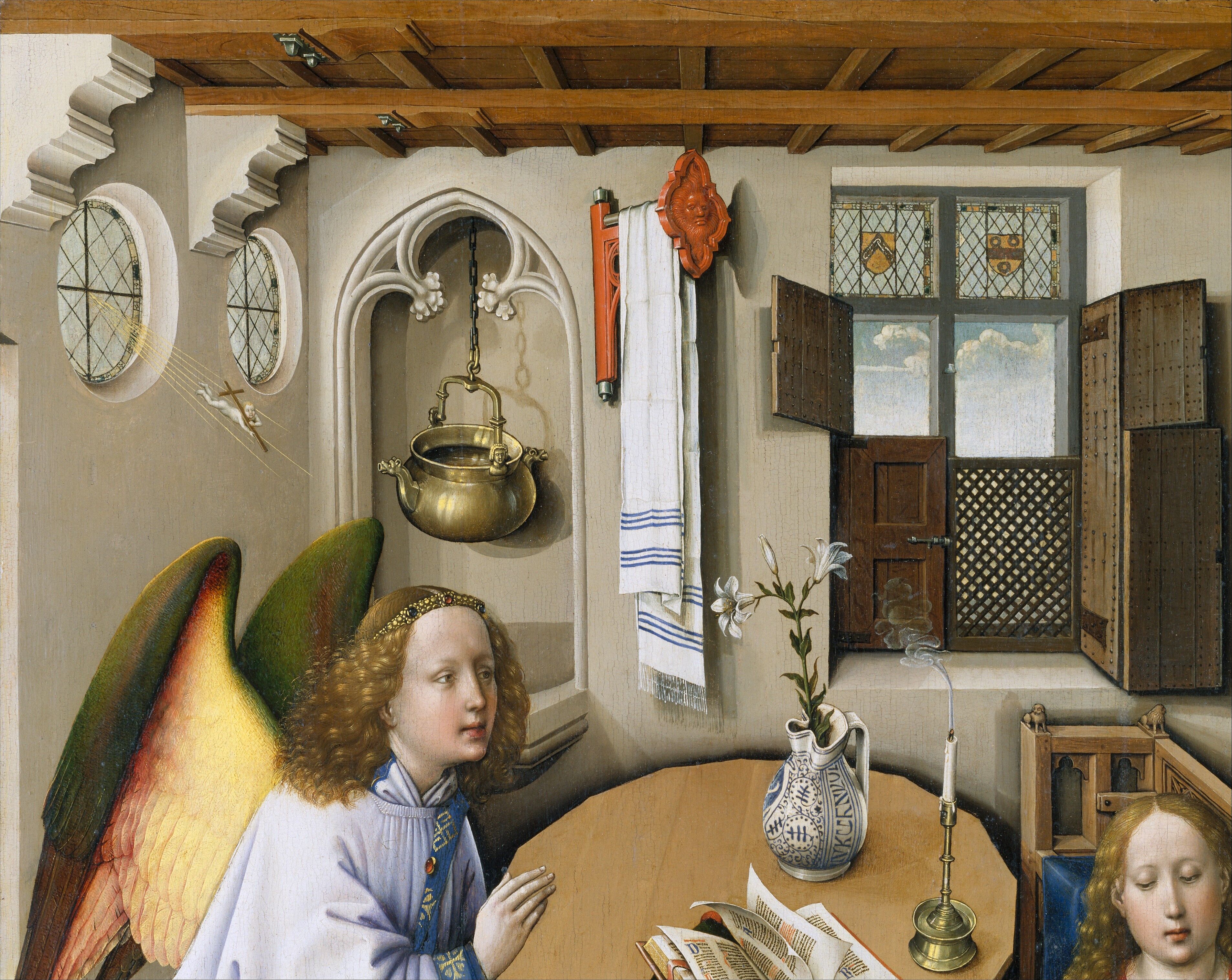 ★名品 【 三連祭壇彫刻 キリストの誕生 】 三連祭壇画 トリプティーク Workshop of Robert Campin - Annunciation Triptych (Merode