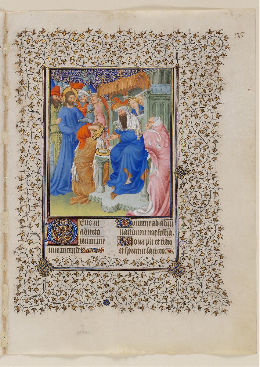 The Belles Heures of Jean de France, duc de Berry, The Limbourg Brothers (Franco-Netherlandish, active France, by 1399–1416), Tempera, gold, and ink on vellum, French