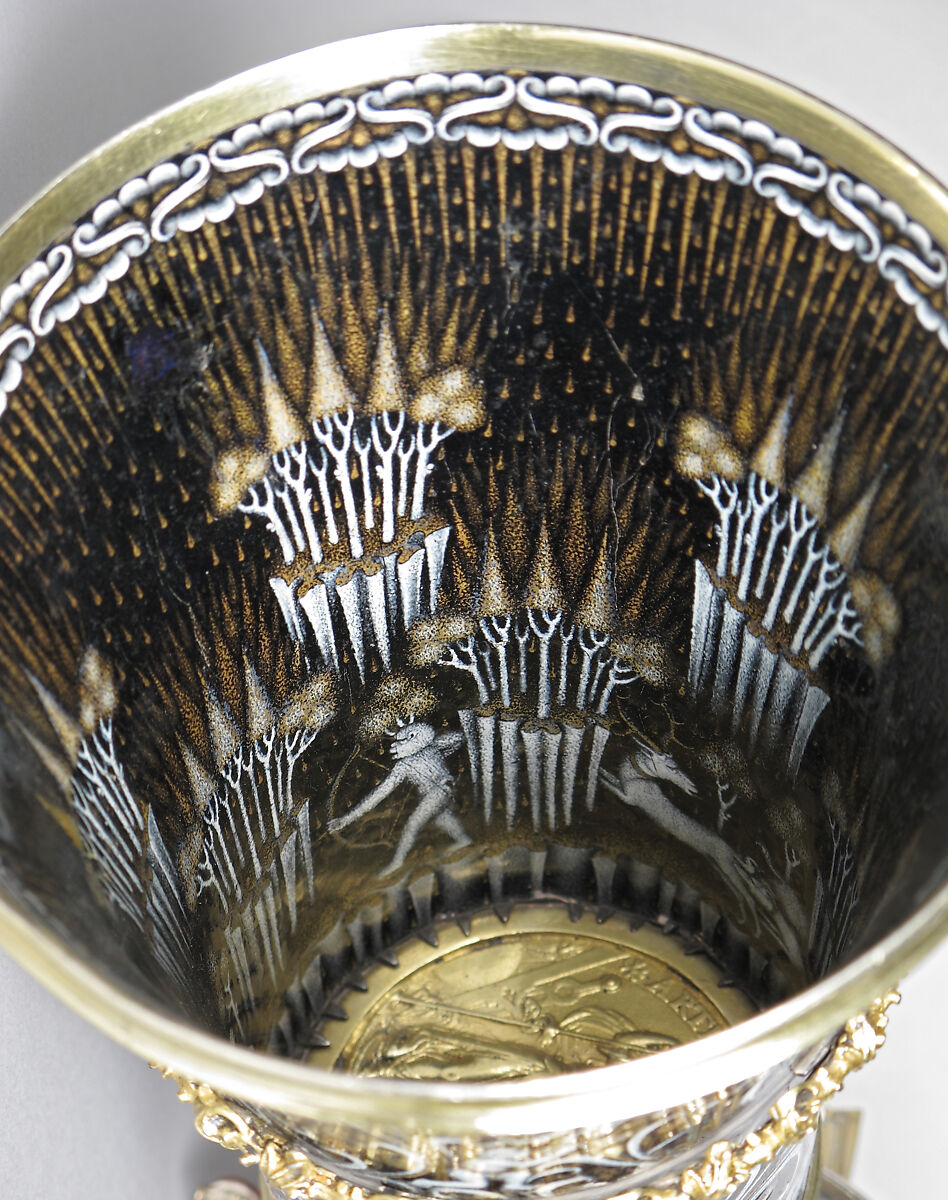 Beaker with Apes, Silver, silver gilt, and painted enamel, South Netherlandish