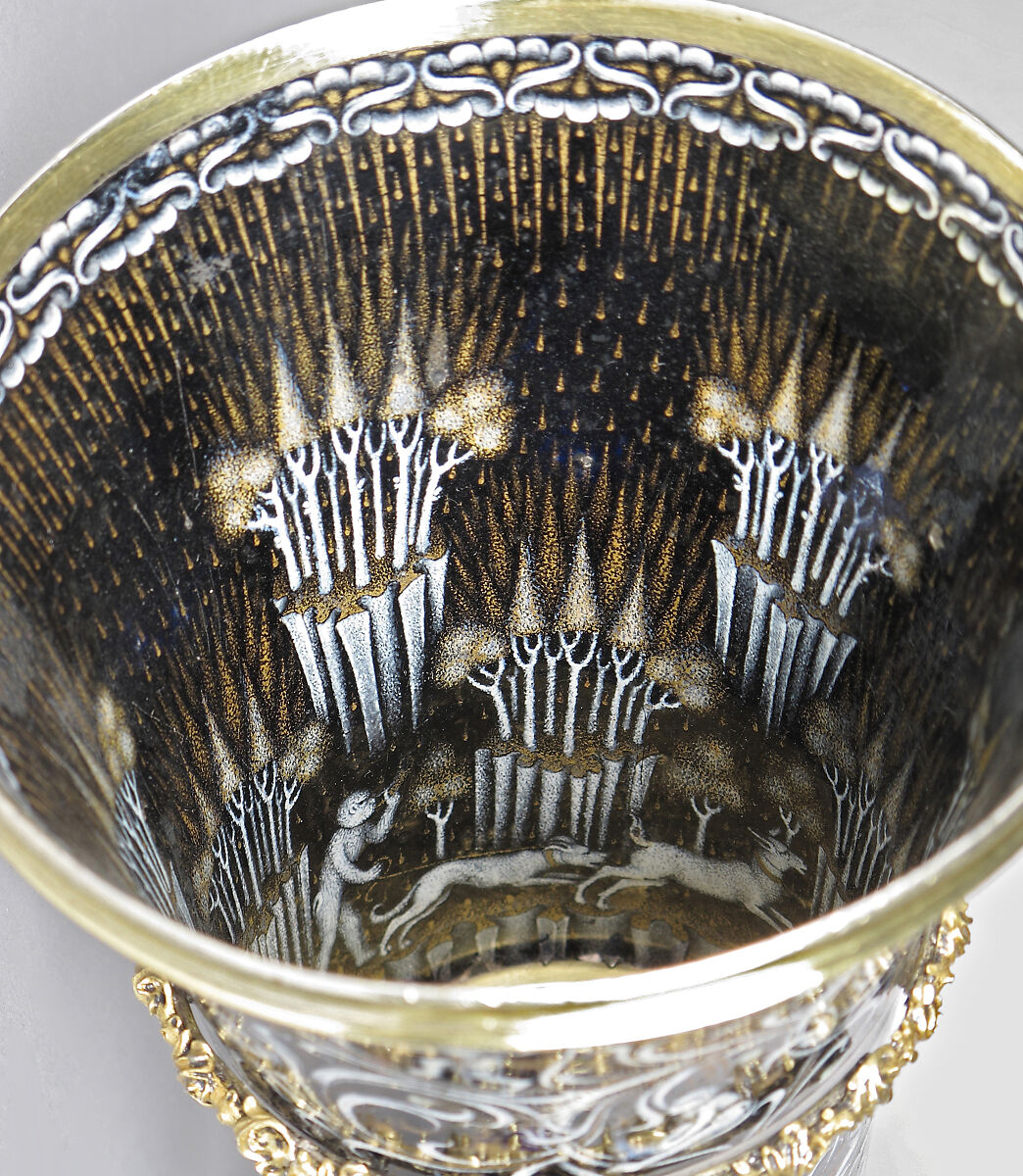 Beaker with Apes, Silver, silver gilt, and painted enamel, South Netherlandish