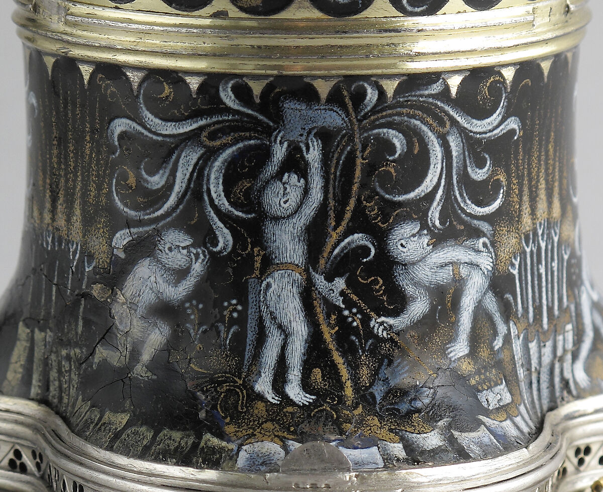 Beaker with Apes, Silver, silver gilt, and painted enamel, South Netherlandish