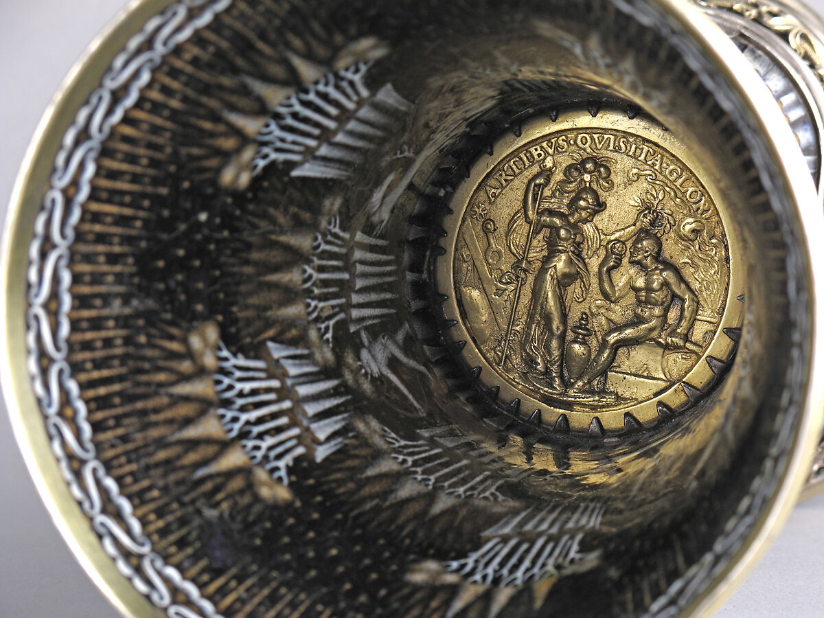 Beaker with Apes, Silver, silver gilt, and painted enamel, South Netherlandish