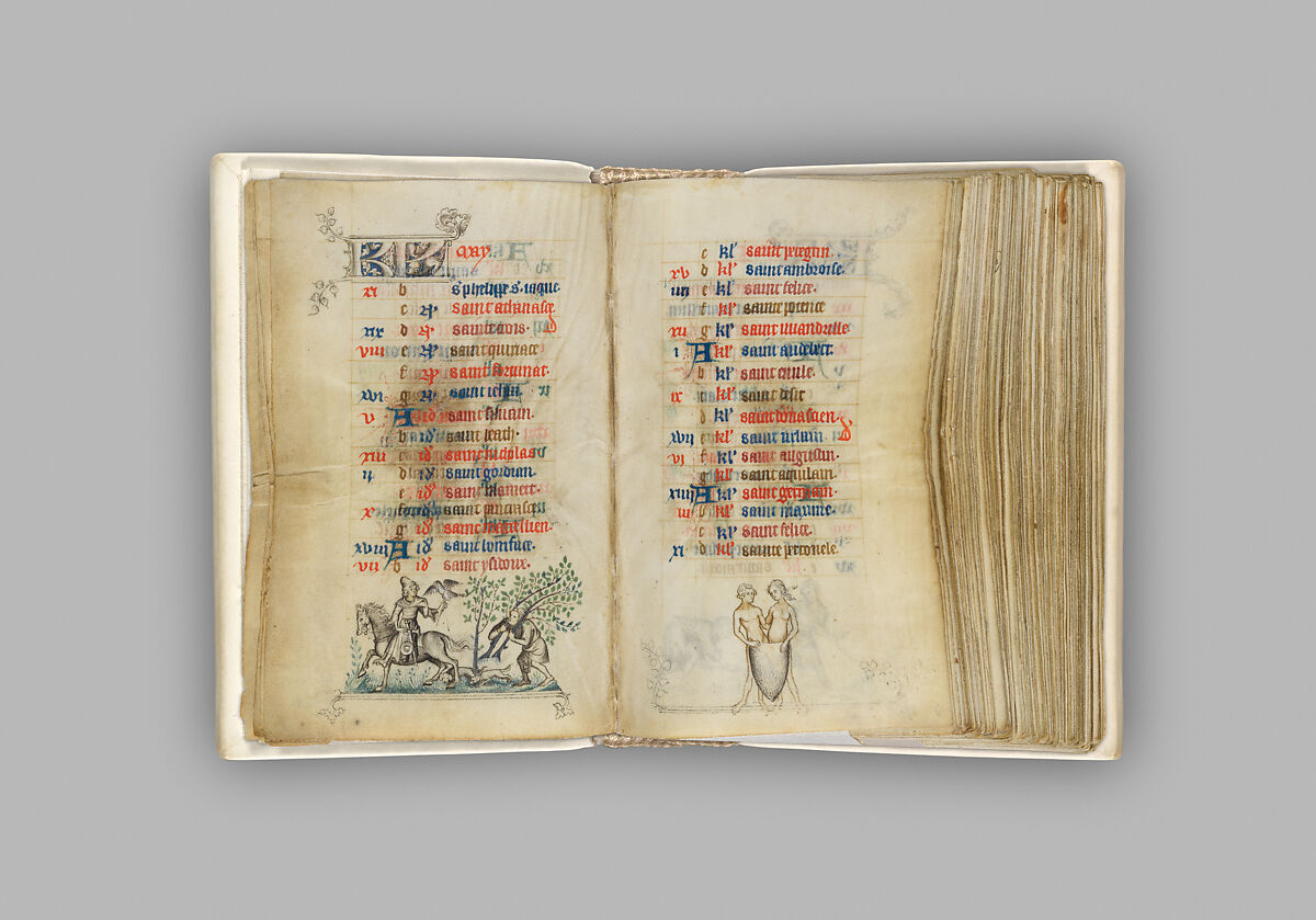 The Hours of Jeanne d'Evreux, Queen of France, Jean Pucelle (French, active Paris, 1319–34), Grisaille, tempera, and ink on vellum, French