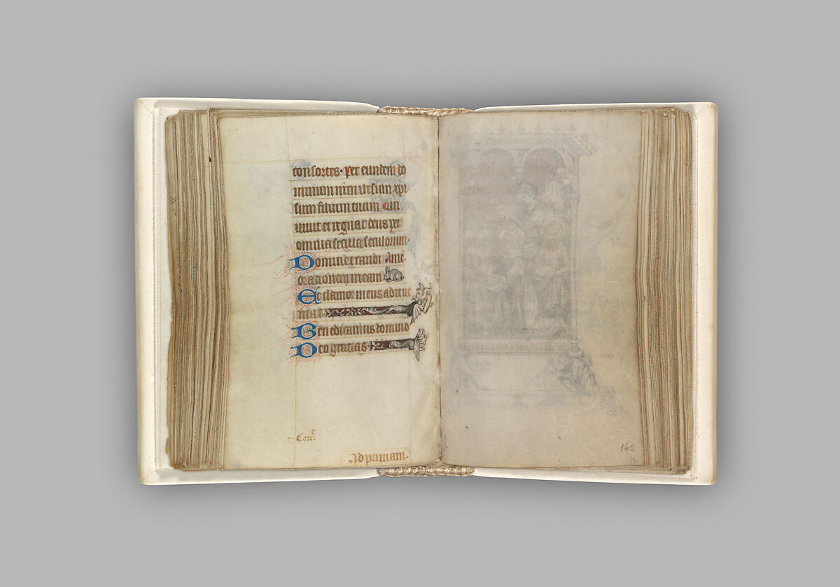 The Hours of Jeanne d'Evreux, Queen of France, Jean Pucelle (French, active Paris, 1319–34), Grisaille, tempera, and ink on vellum, French