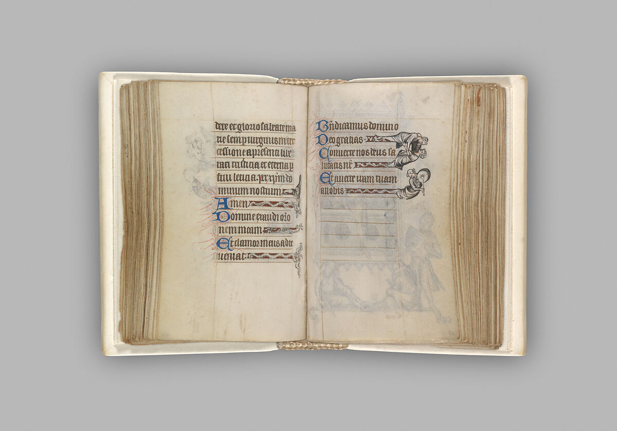 The Hours of Jeanne d'Evreux, Queen of France, Jean Pucelle (French, active Paris, 1319–34), Grisaille, tempera, and ink on vellum, French