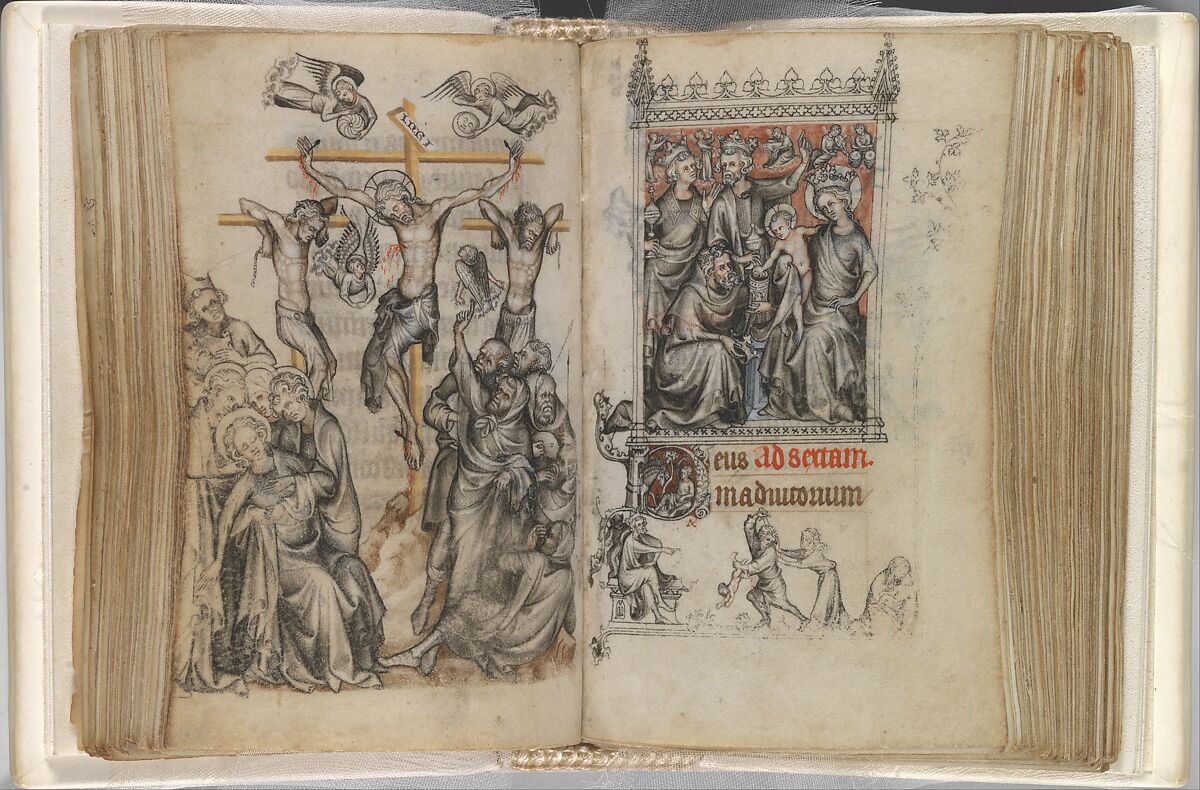 The Hours of Jeanne d'Evreux, Queen of France, Jean Pucelle (French, active Paris, 1319–34), Grisaille, tempera, and ink on vellum, French