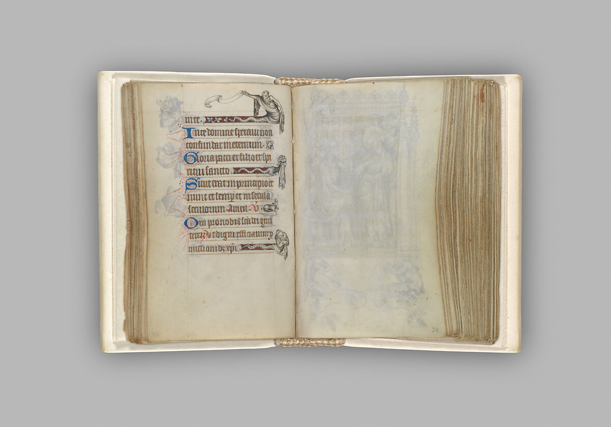 The Hours of Jeanne d'Evreux, Queen of France, Jean Pucelle (French, active Paris, 1319–34), Grisaille, tempera, and ink on vellum, French