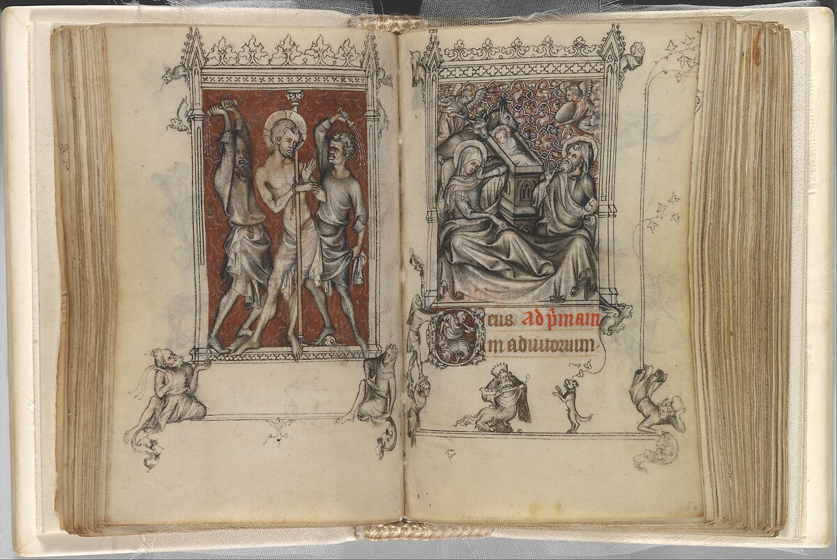 The Hours of Jeanne d'Evreux, Queen of France, Jean Pucelle (French, active Paris, 1319–34), Grisaille, tempera, and ink on vellum, French