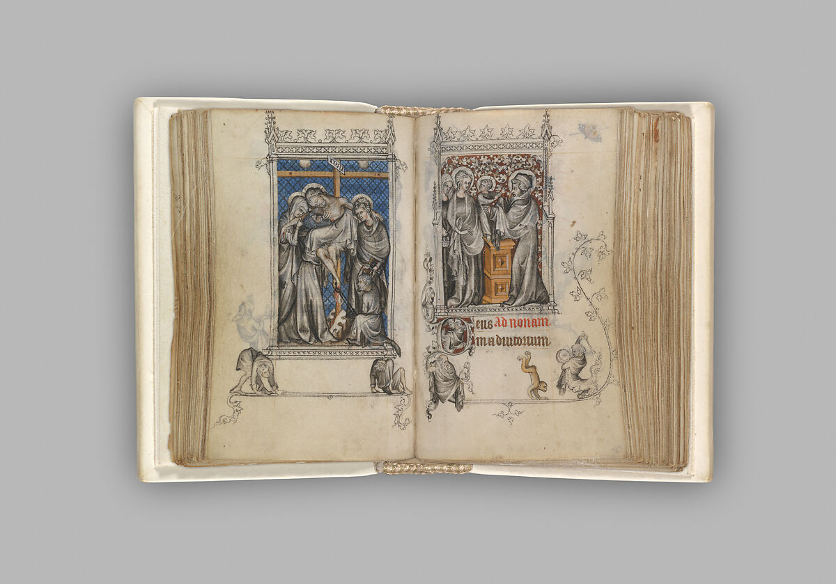 The Hours of Jeanne d'Evreux, Queen of France, Jean Pucelle (French, active Paris, 1319–34), Grisaille, tempera, and ink on vellum, French