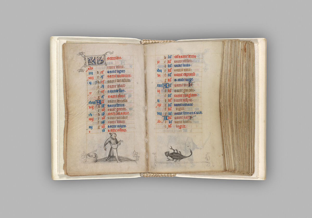 The Hours of Jeanne d'Evreux, Queen of France, Jean Pucelle (French, active Paris, 1319–34), Grisaille, tempera, and ink on vellum, French