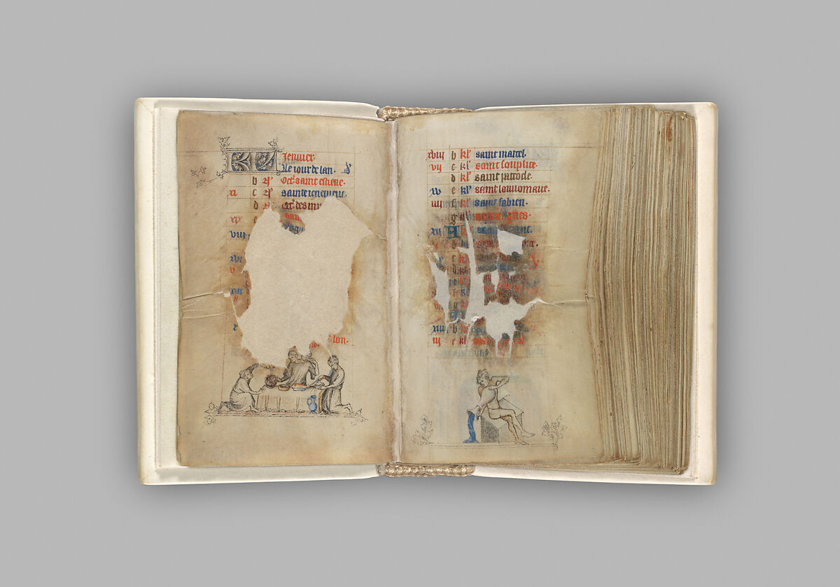 The Hours of Jeanne d'Evreux, Queen of France, Jean Pucelle (French, active Paris, 1319–34), Grisaille, tempera, and ink on vellum, French