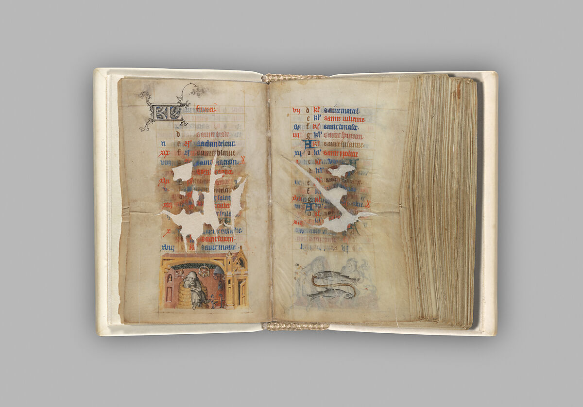 The Hours of Jeanne d'Evreux, Queen of France, Jean Pucelle (French, active Paris, 1319–34), Grisaille, tempera, and ink on vellum, French