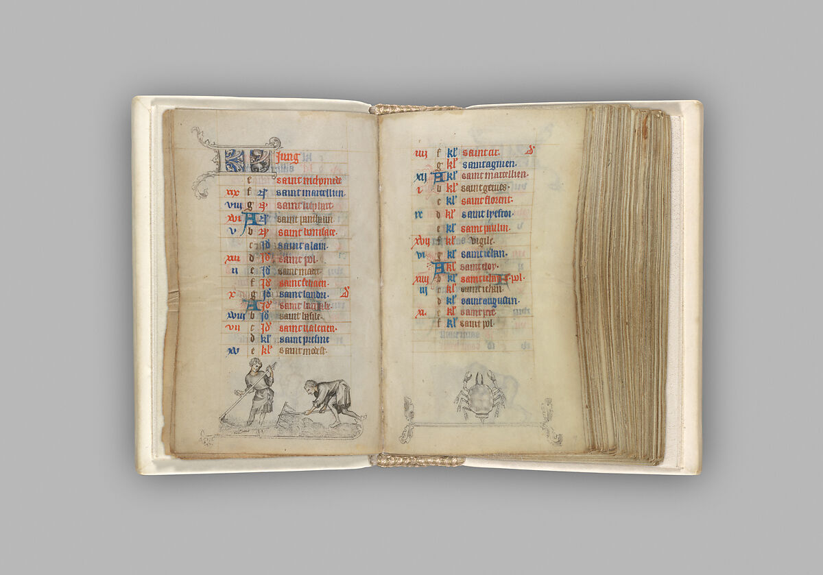 The Hours of Jeanne d'Evreux, Queen of France, Jean Pucelle (French, active Paris, 1319–34), Grisaille, tempera, and ink on vellum, French