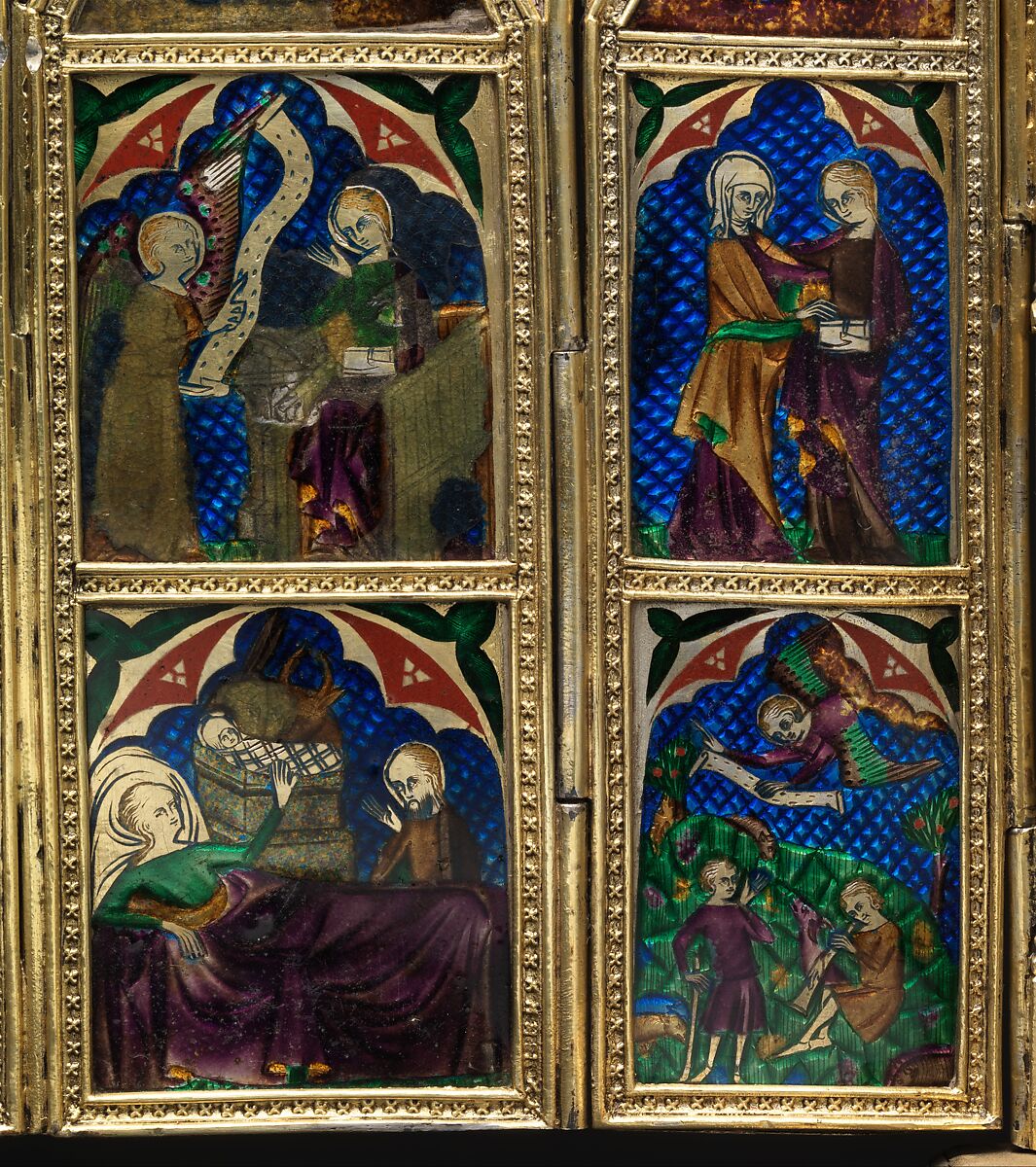 Reliquary Shrine, Attributed to Jean de Touyl (French, died 1349/50), Gilded silver, translucent enamel, paint, French