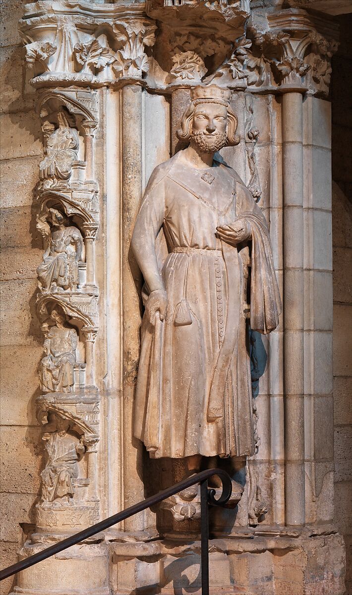 Doorway from Moutiers-Saint-Jean, White oolitic limestone with traces of paint, French