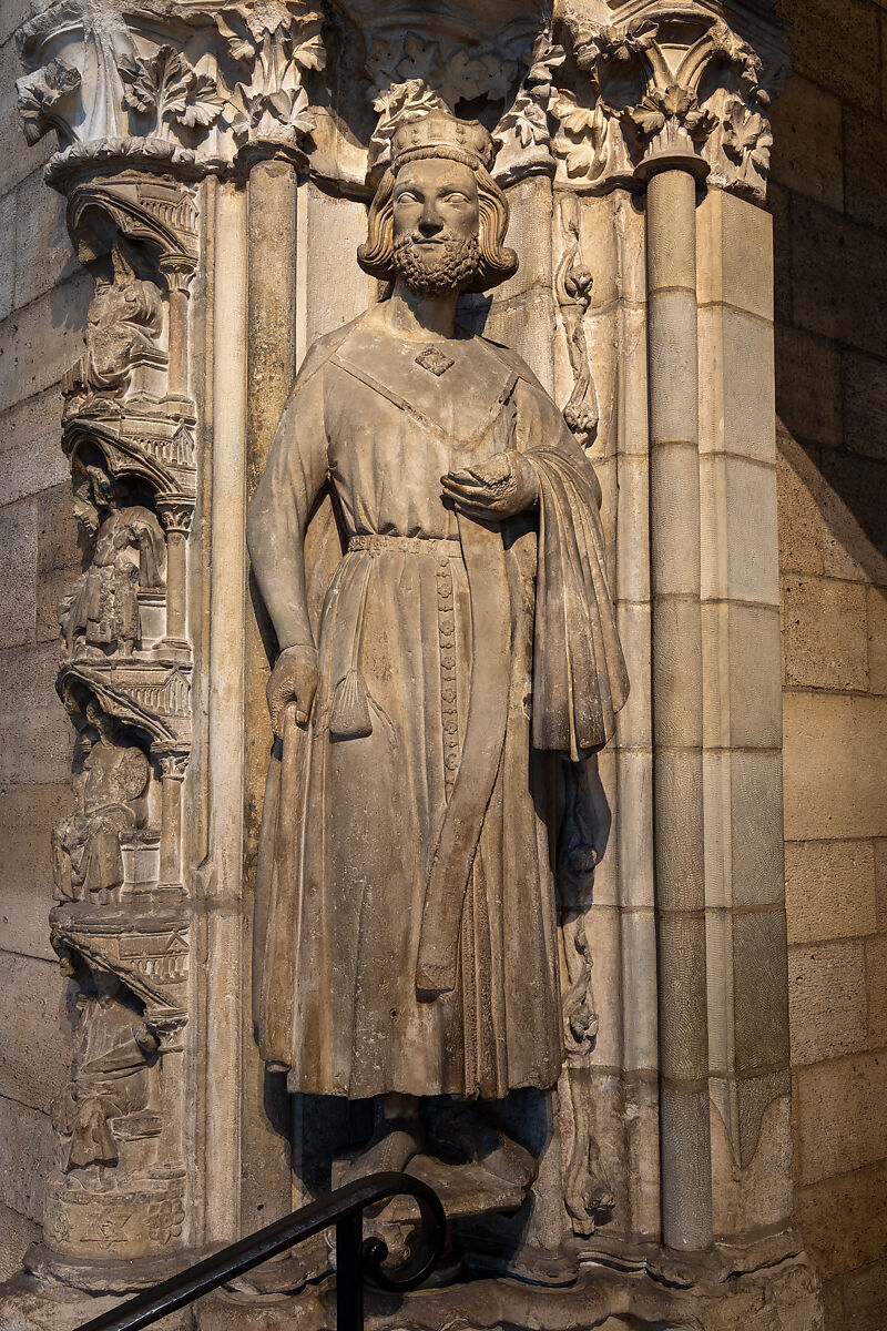 Doorway from Moutiers-Saint-Jean, White oolitic limestone with traces of paint, French