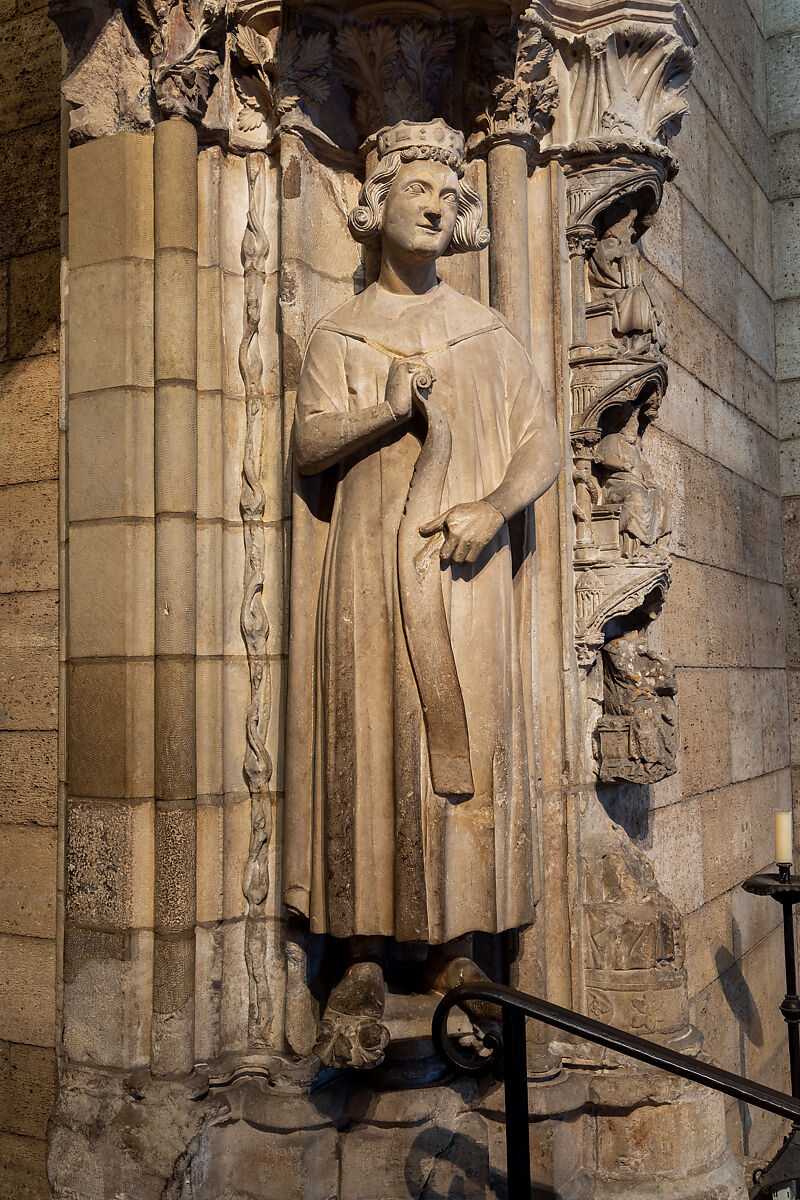 Doorway from Moutiers-Saint-Jean, White oolitic limestone with traces of paint, French