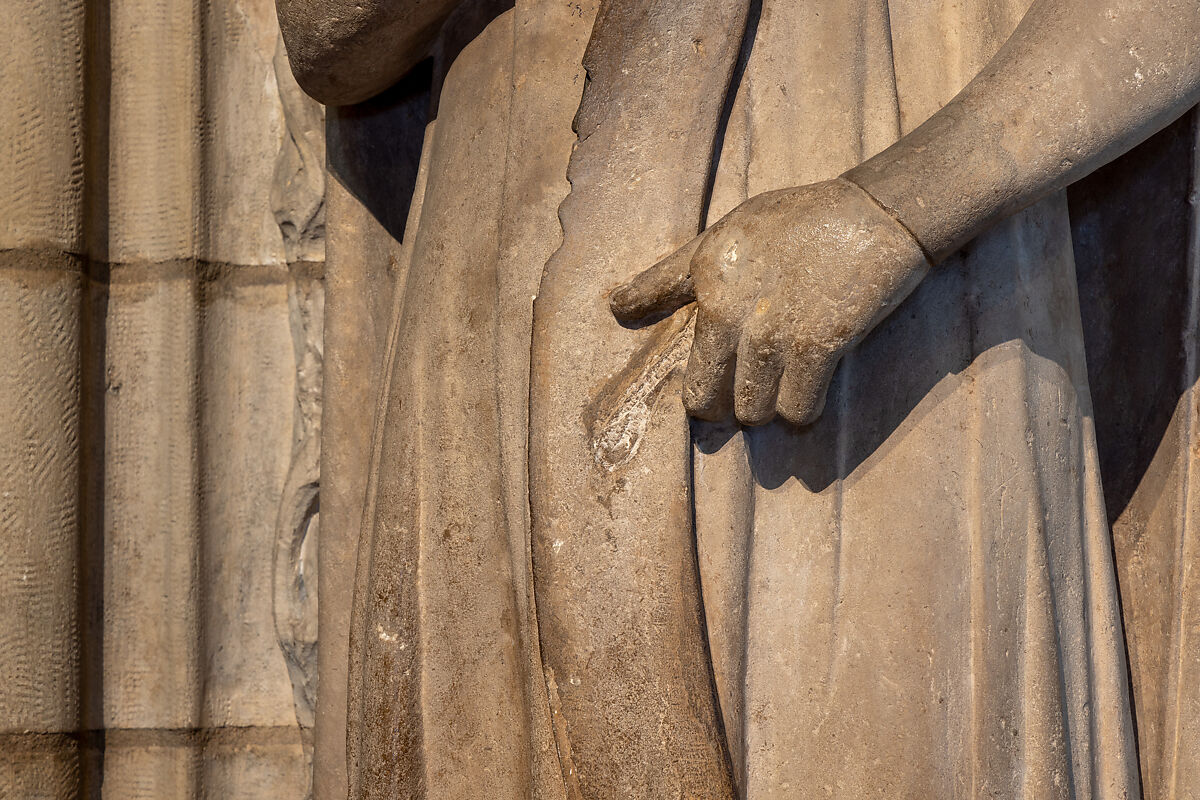 Doorway from Moutiers-Saint-Jean, White oolitic limestone with traces of paint, French