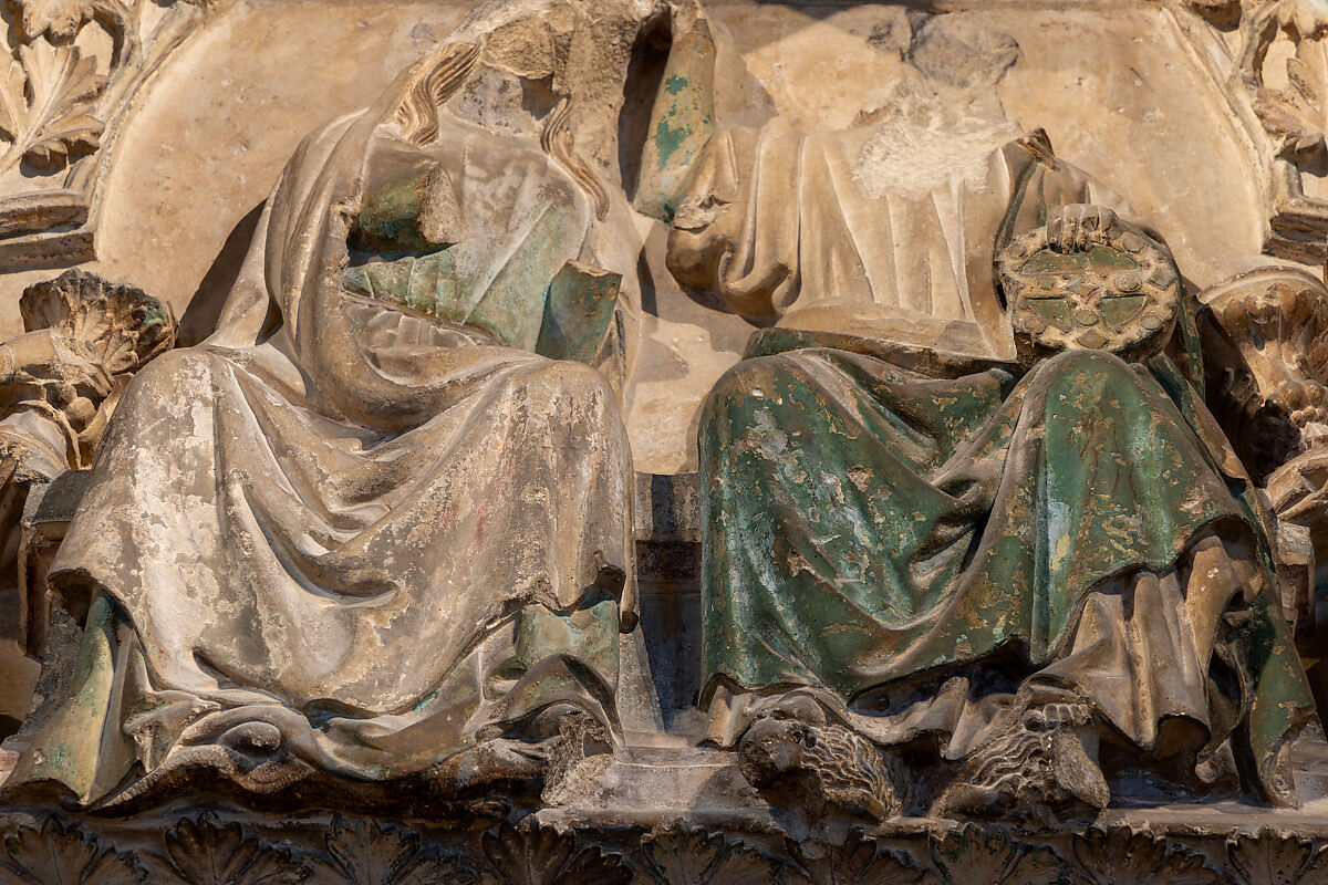 Doorway from Moutiers-Saint-Jean, White oolitic limestone with traces of paint, French