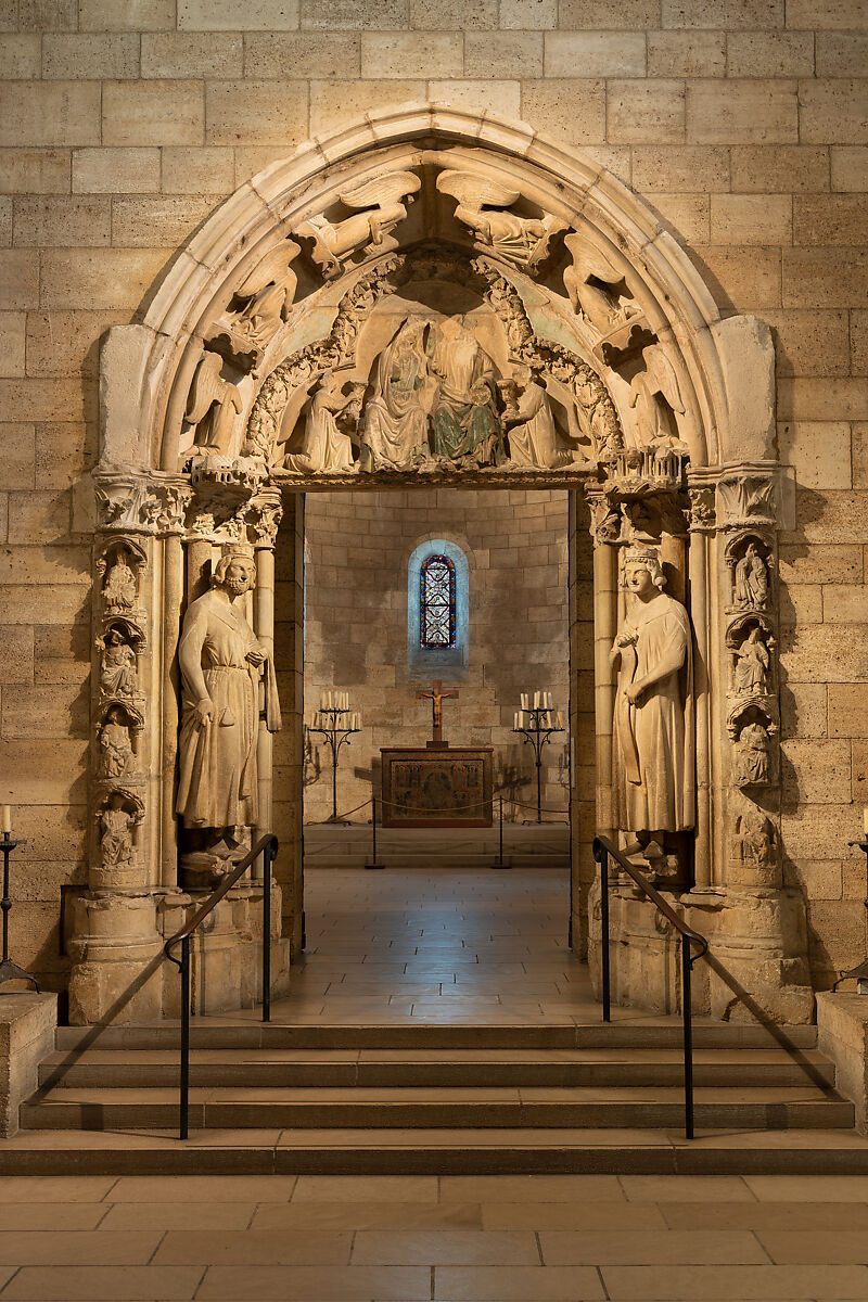 Doorway from Moutiers-Saint-Jean, White oolitic limestone with traces of paint, French 