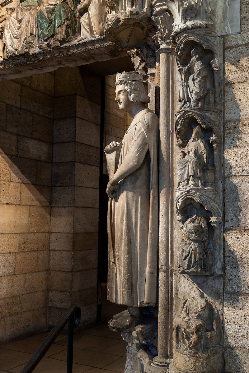Doorway from Moutiers-Saint-Jean, White oolitic limestone with traces of paint, French