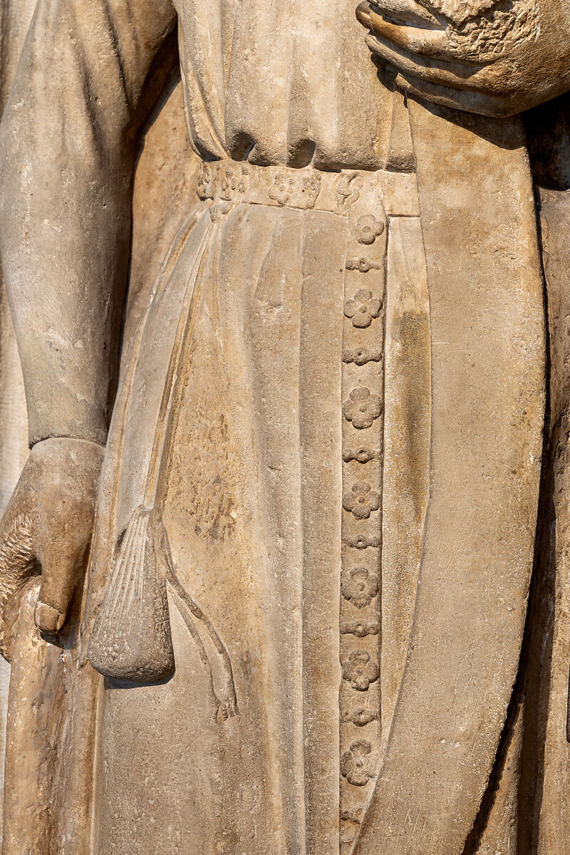 Doorway from Moutiers-Saint-Jean, White oolitic limestone with traces of paint, French