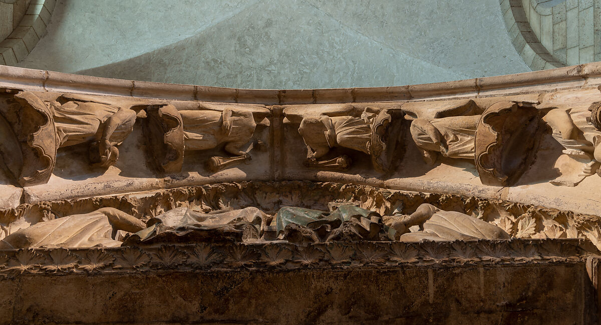 Doorway from Moutiers-Saint-Jean, White oolitic limestone with traces of paint, French