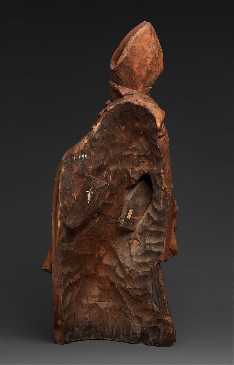 Seated Bishop, Tilman Riemenschneider (German, 1460–1531), Limewood and gray-black stain, German