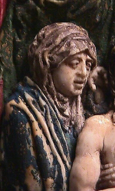 Man of Sorrows, Elephant ivory with paint and gilding, South German