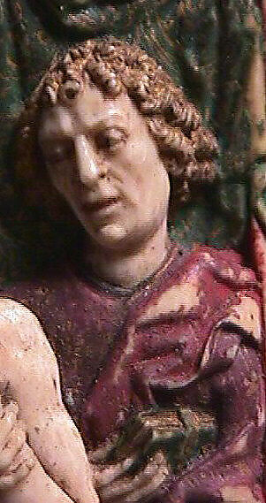 Man of Sorrows, Elephant ivory with paint and gilding, South German