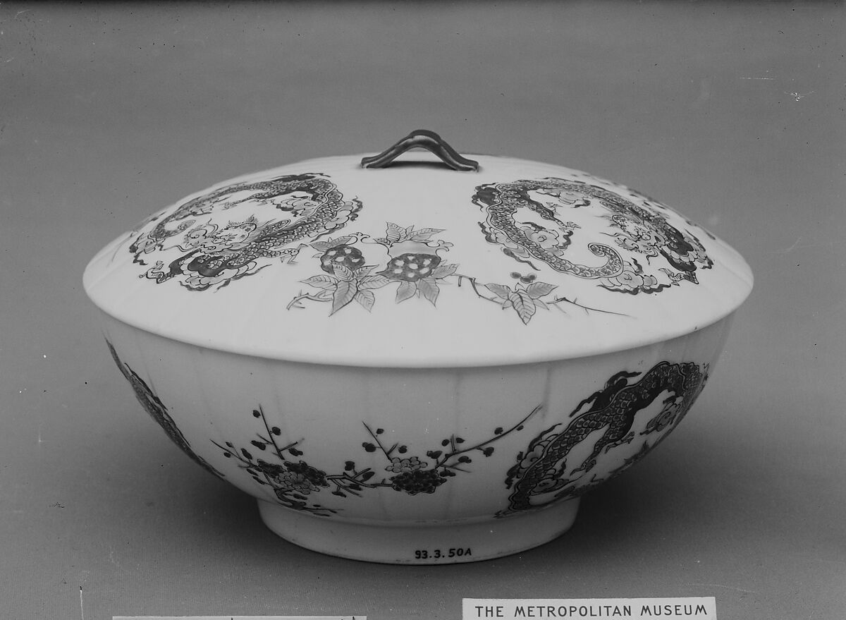 Bowl and Cover, White porcelain decorated with polychrome enamels (Nabeshima ware, Kakiemon type), Japan 