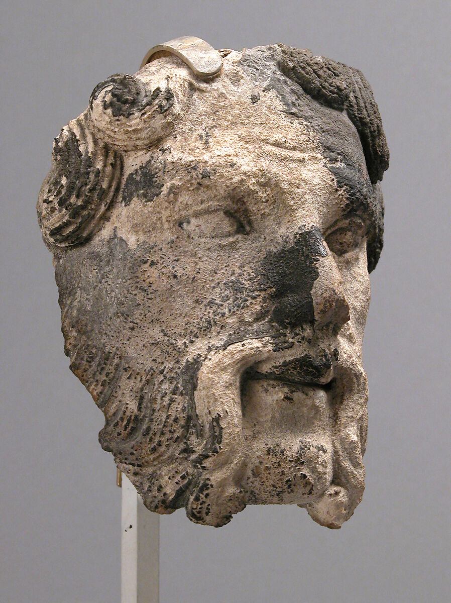 Head of a Bearded Man, Limestone, French